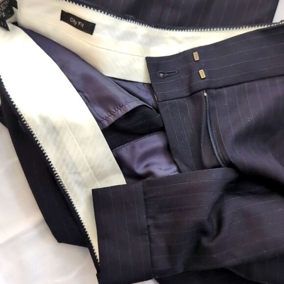 Jcrew nwot 100% wool Pinstripe navy super 120's cityfit size 2 NOT FACTORY - Picture 2 of 6